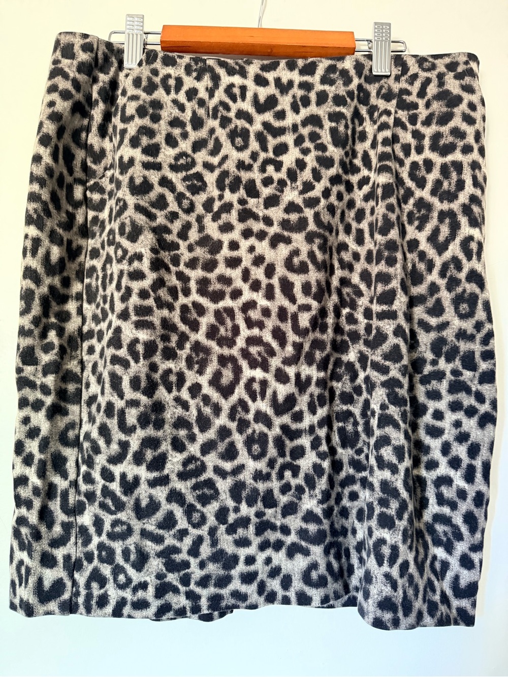CAbi Leopard-Print Skirt in Black and Cream